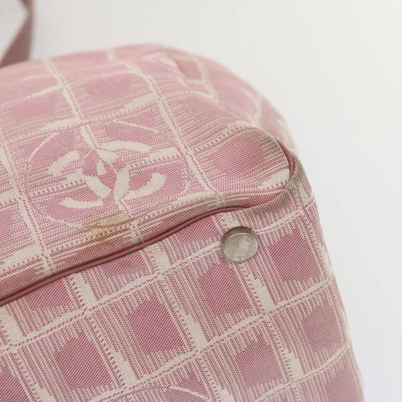 CHANEL New Travel Line Tote Bag Nylon Pink CC Auth ti1605 - Picture 14 of 16